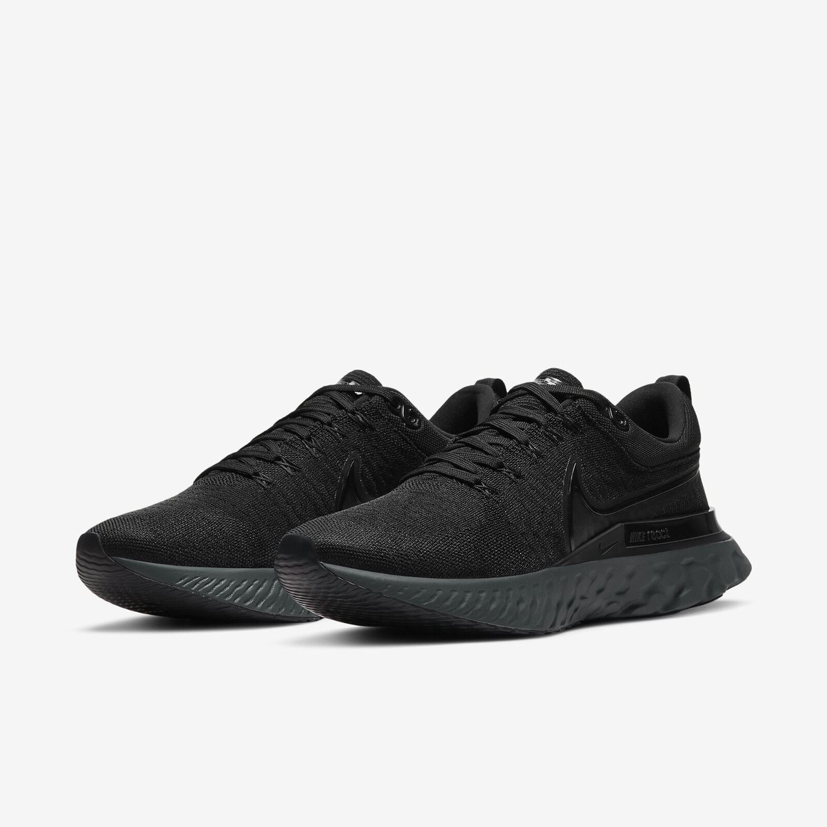 Nike React Infinity Run Flyknit 2 Triple Black Mens Running Shoes