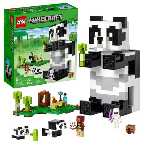 LEGO 21245 Minecraft The Panda Haven Set, Movable Toy House with