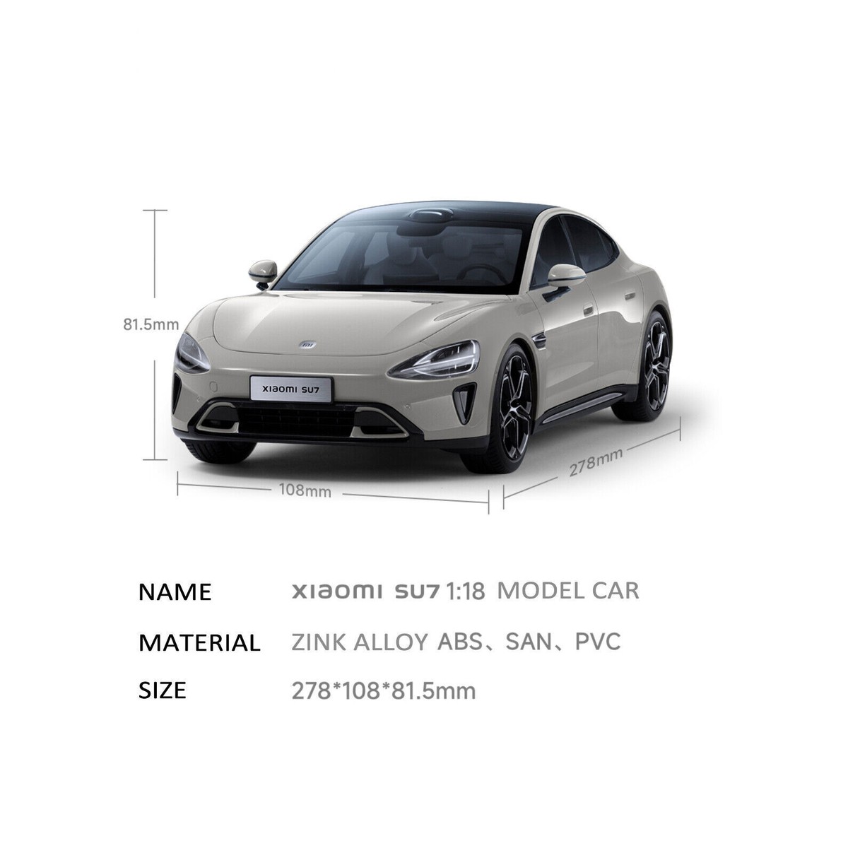1:18 XIAOMI SU7 Official Alloy Car Model Diecast Metal Toy Vehicle