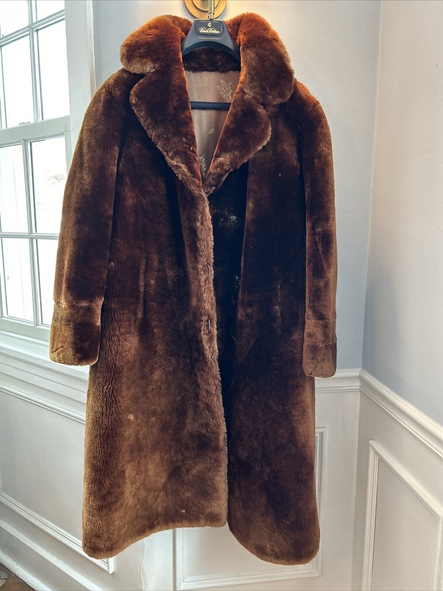 vintage mouton fur coat, Long, 3 Button With Pockets | eBay