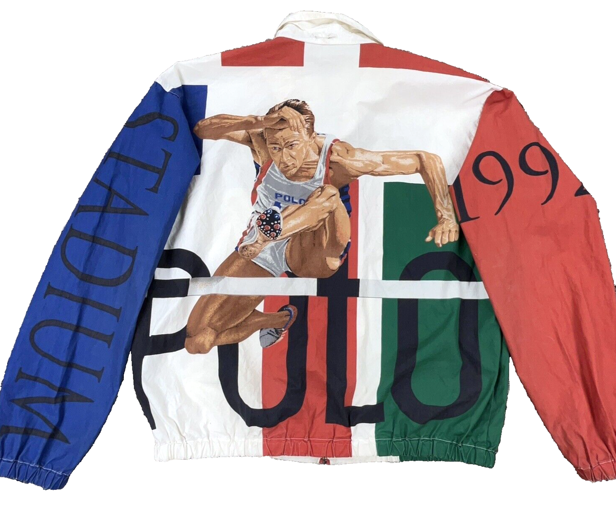 Vintage Polo Ralph Lauren Jacket Men M Stadium Hurdle Man 1992