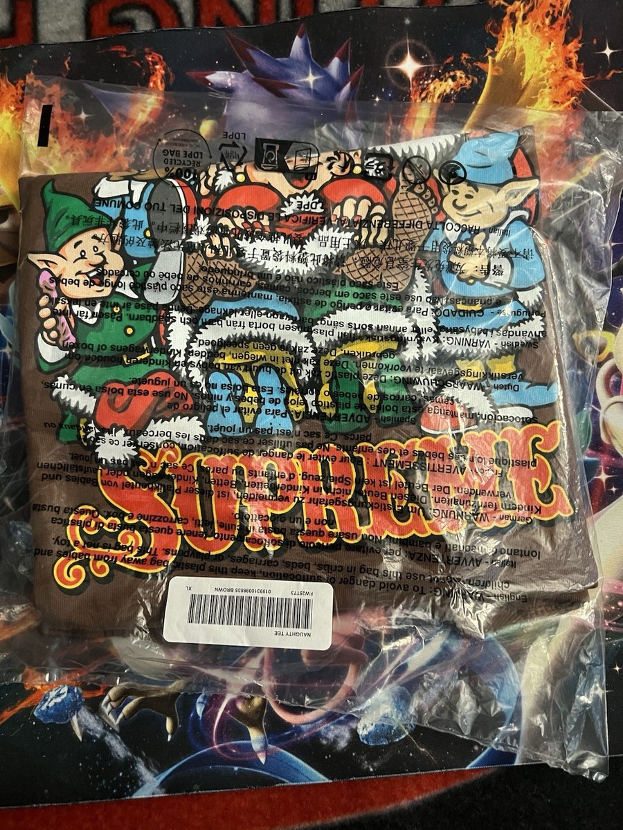 Size XL Supreme Naughty Santa Tee FW25 Brown | eBay