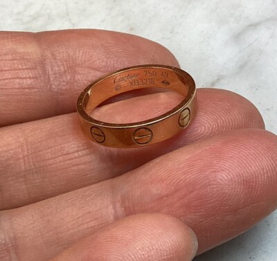 Genuine CARTIER 18K Yellow Gold Love Ring 3.6mm Box Certificate