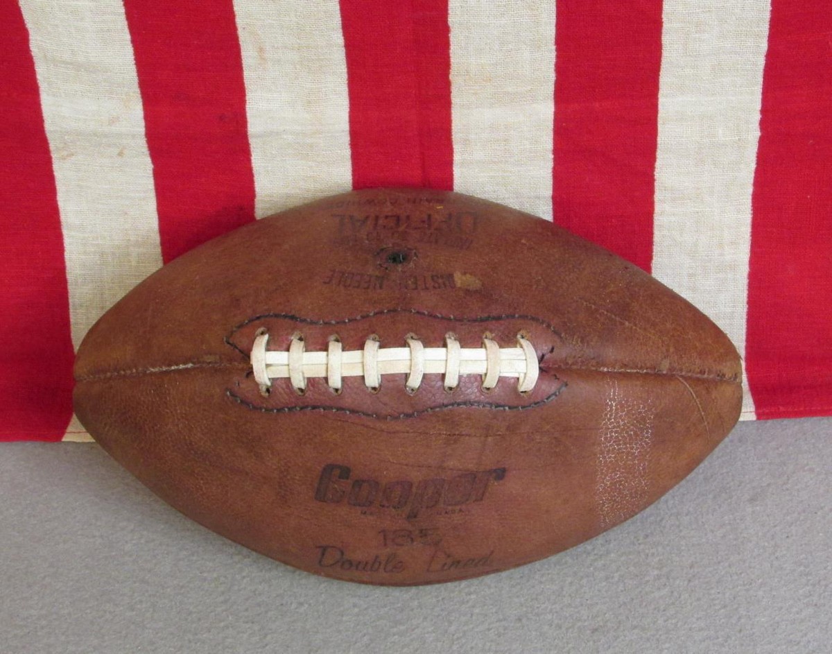 Vintage Cooper Leather Official Football with Laces Top Grain
