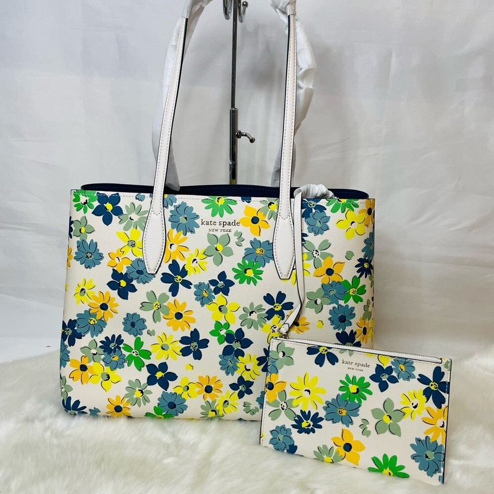 NWT Kate Spade All day Floral Medley Latge Tote with wristlet and