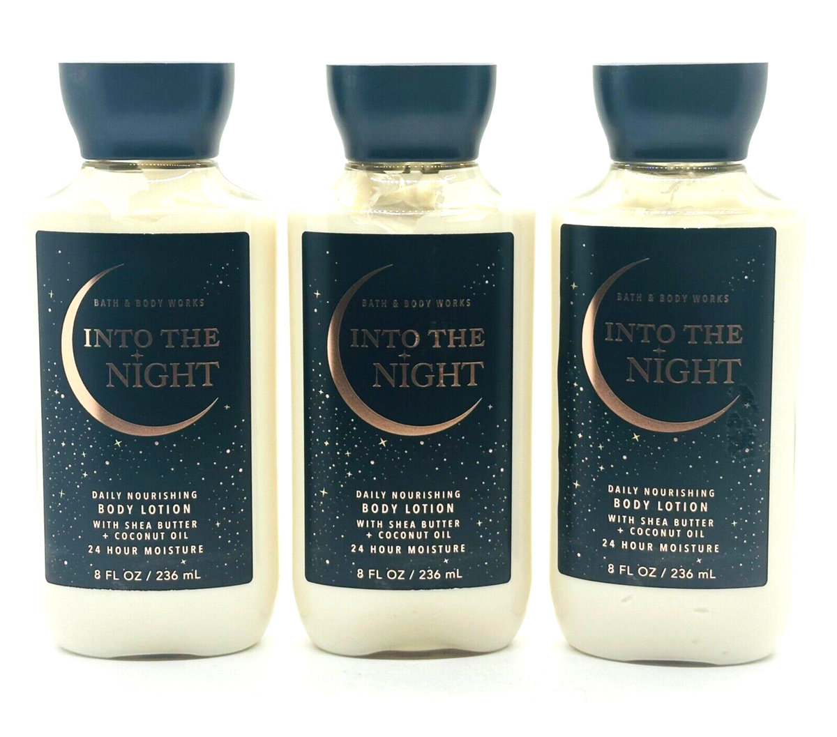 3-Pack Bath & Body Works INTO THE NIGHT Body Lotion 8 fl.oz 236 ml