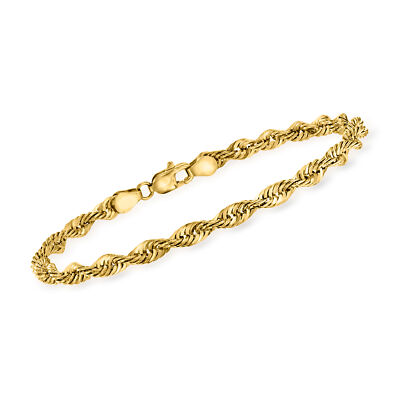 Ross-Simons 4mm 14kt Yellow Gold Rope-Chain Bracelet | eBay