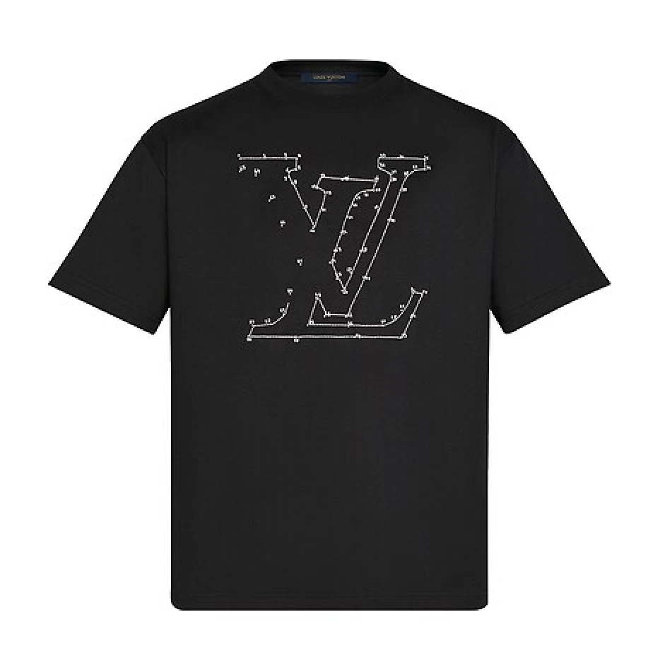 Louis Vuitton LV Stitch Print Embroidery Black White Logo Short