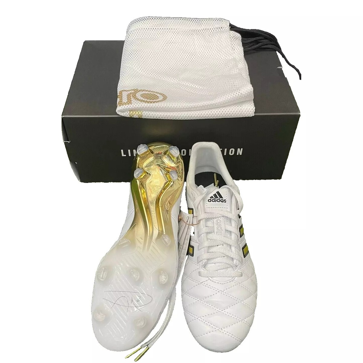 Size 11.5 - adidas Toni Kroos x 11Pro FG White Gold Metallic for