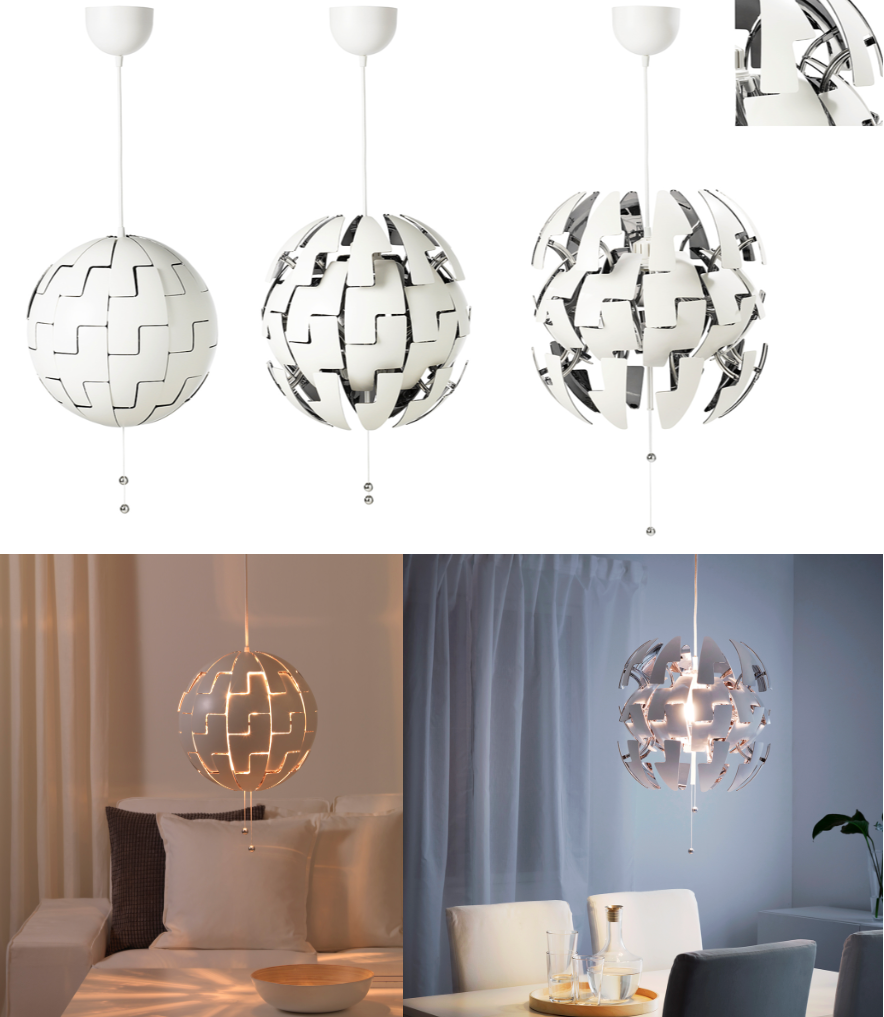 IKEA PS 2014 Pendant Lamp, White/Silver-Colour, 35 cm, 14