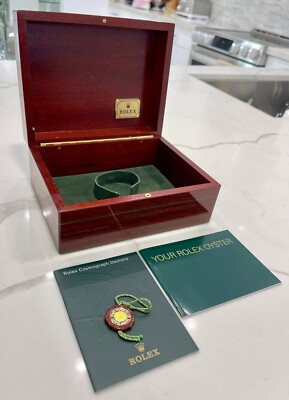 GENUINE Vintage Rolex Daytona 16523 Wood watch Box Booklet Tag SET