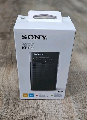 Official Sony AM/FM Portable Radio ICF-P27 BLACK NEW Analog 94