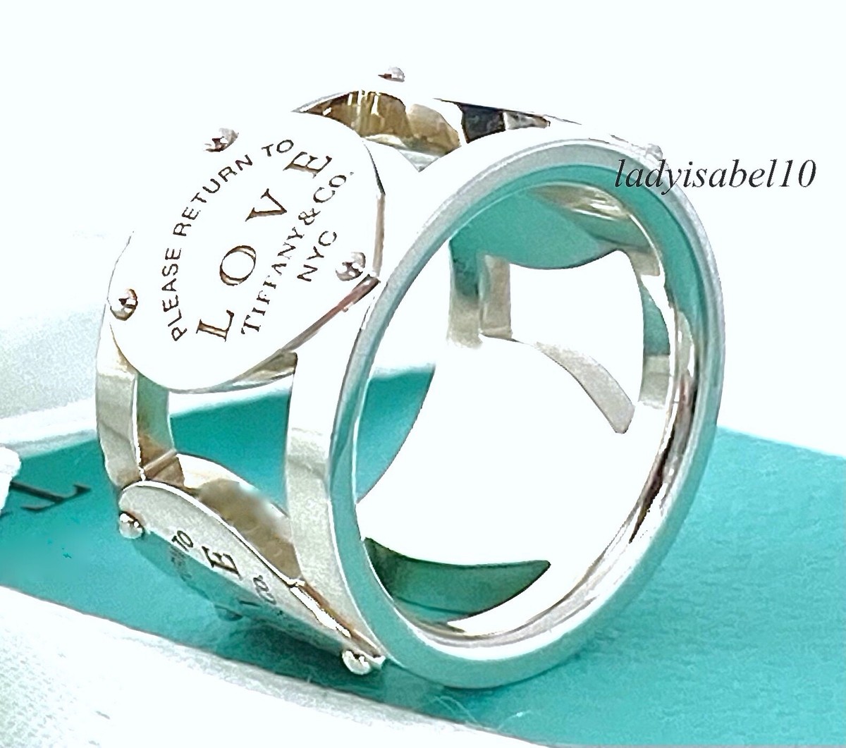 Return To Tiffany & Co Love Heart 4.75 Band Ring Sterling Silver