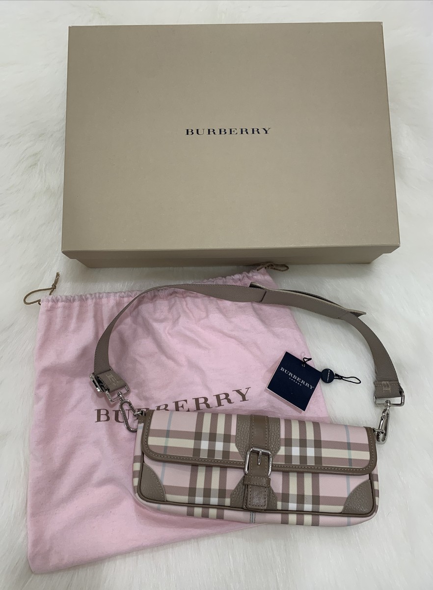 Authentic Burberry Pink Nova Check Convertible Clutch Bag | eBay