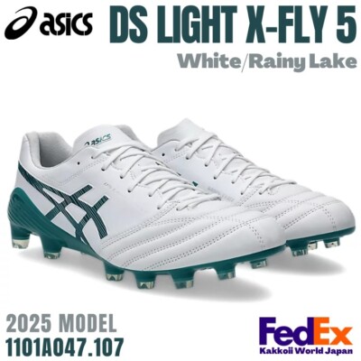 ASICS Soccer Cleats Shoes DS LIGHT X-FLY 5 White/Rainy Lake