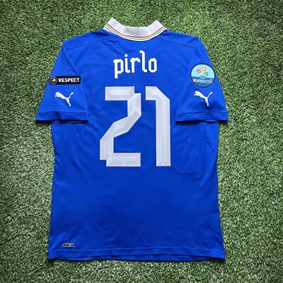 2012 Italy Italia Pirlo Jersey Shirt Kit Blue Puma Home Uefa Euro
