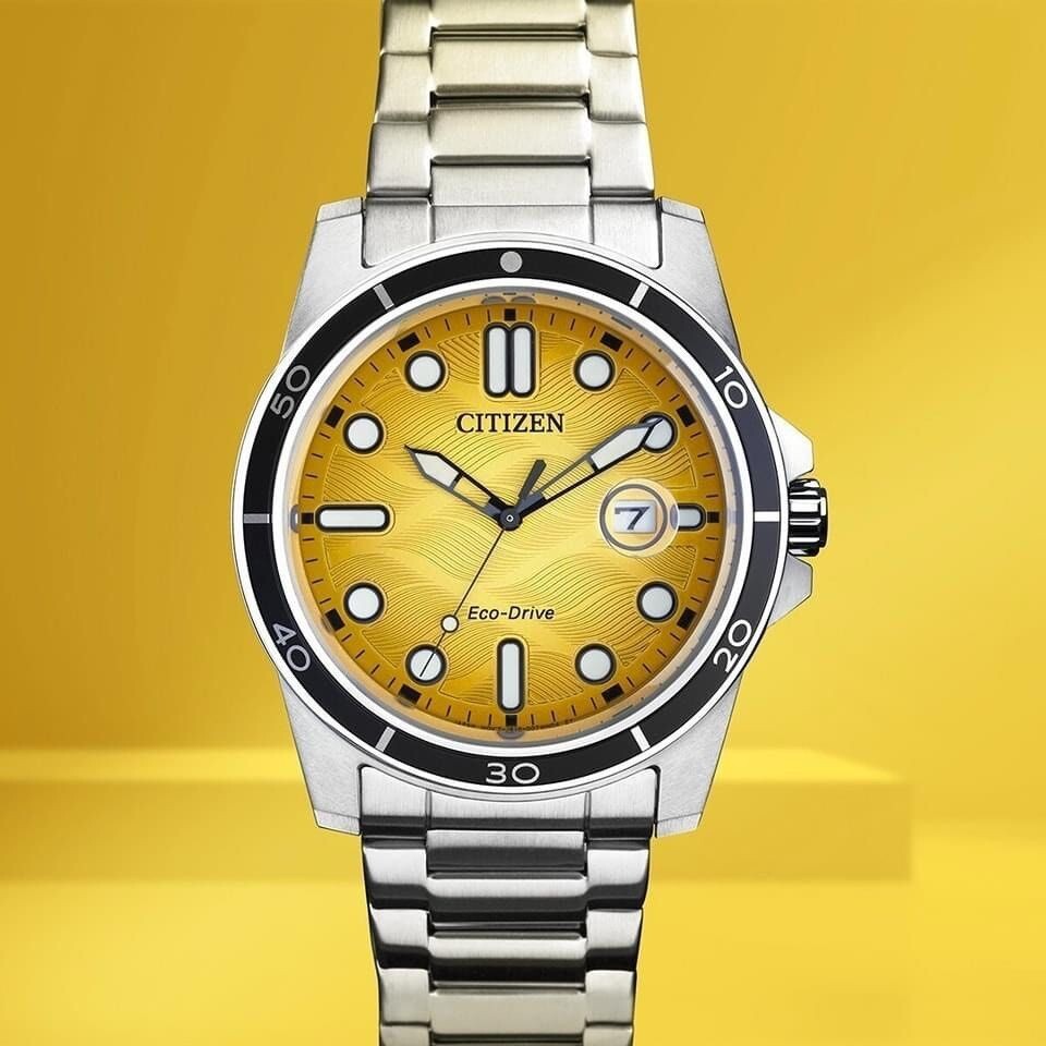 Citizen Eco-Drive AW1816-89X Yellow Analog Stainless Steel Men's