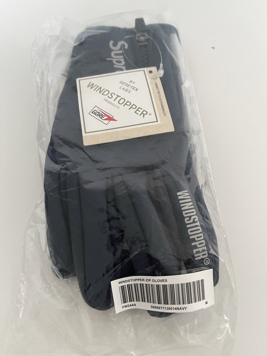 Supreme WINDSTOPPER Zip Gloves Navy Size M | eBay