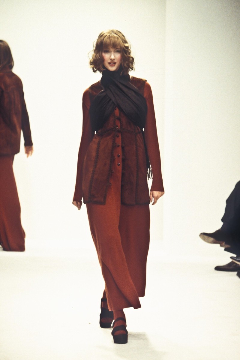 Prada Vintage Fall 1993 Black Knit Suede Leather Russian Bohemian