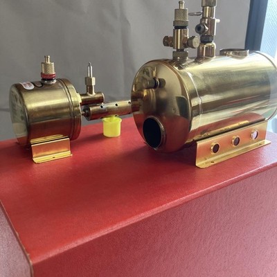 SAITO Model Steam Engine T2DR /Boiler B2E Set Brass w/ Pressure