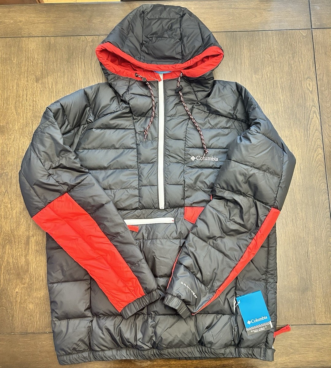 Columbia Norwester Anorak Black Red Omni Heat Winter Coat WO0930