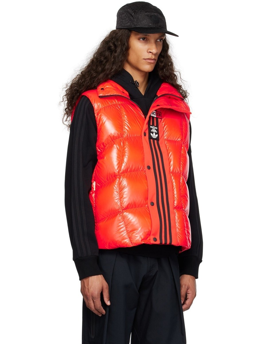 Moncler x Adidas Bozon Down Vest Men's 2/ M Orange Snap Front Full