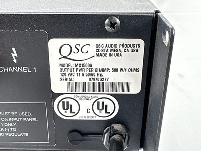 QSC MX-1500A Professional Power Amplifier Tested & Works | eBay