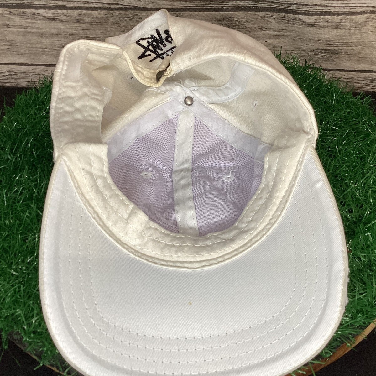 Vintage Stussy Baseball Hat Cap White PPP Logo Embroidered