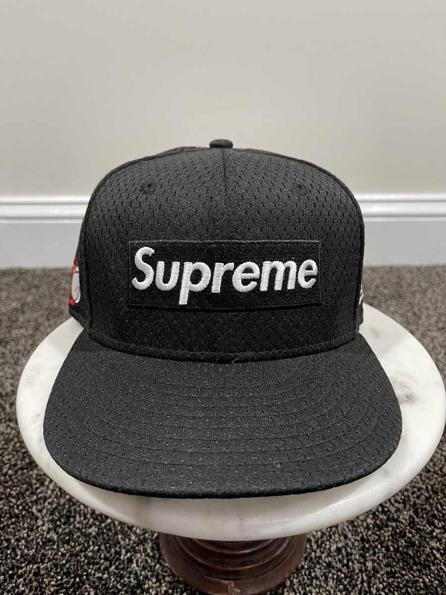 Supreme New Era SS18 Black Mesh Baseball Fitted Box Logo Hat | eBay