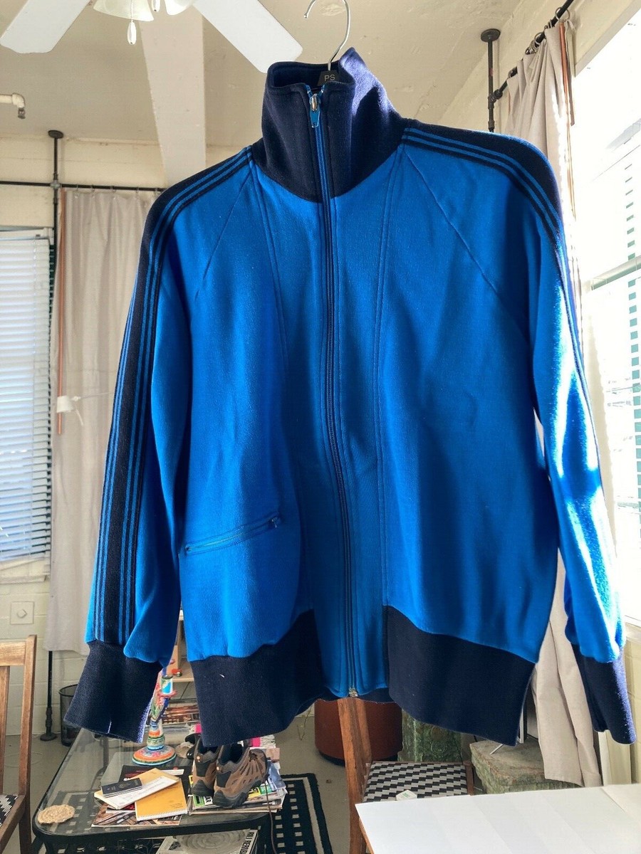 Women's Vintage 80's Fred Perry Track Jacket Size 5 Blue with