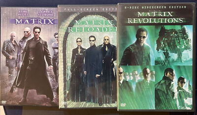 Matrix Movie Lot of 3 DVDs, Matrix, Reloaded and Revolutions