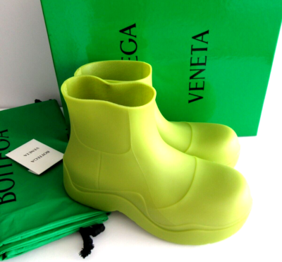 $820 Bottega Veneta Puddle Rain Boots Women's size 8 38 Kiwi Pull