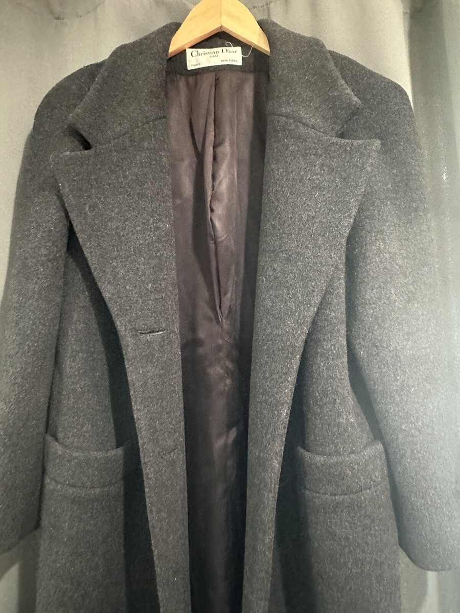 Vintage 90's Christian Dior Boutique Paris wool Coat Jacket, 50in