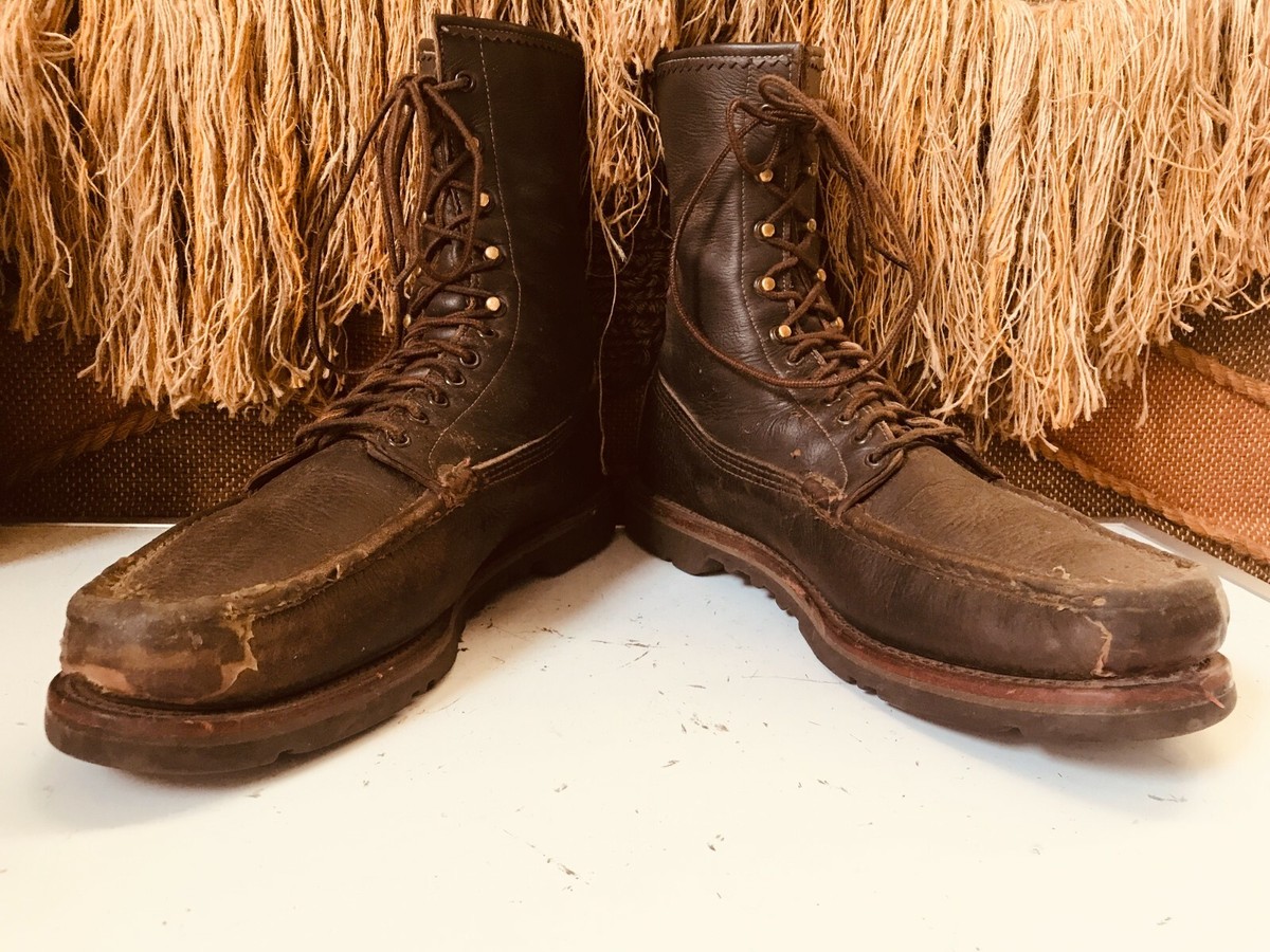 Russell Moccasin Men's Brown Leather Boot SZ 15.5 A 7753 Berlin