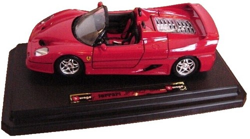 1995 FERRARI F50 OPEN TOP RED 1:18 by BURAGO 3352 MADE IN ITALY