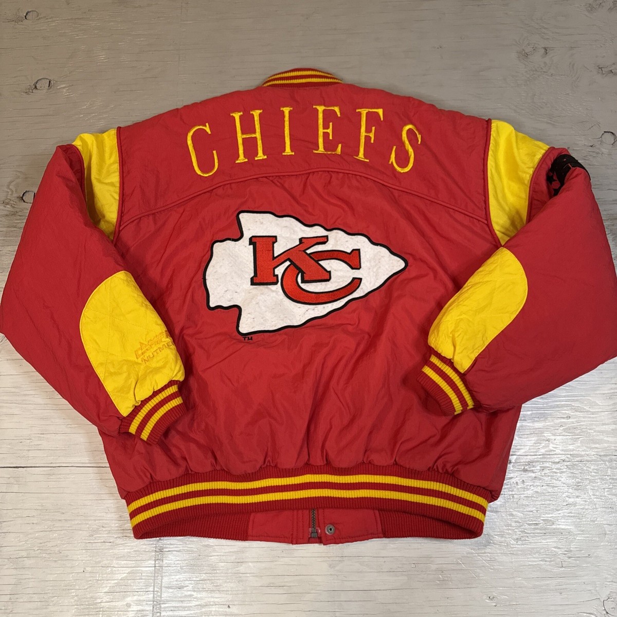 Vintage 90s NFL nutmeg Kansas City Chiefs Full Zip Football Jacket