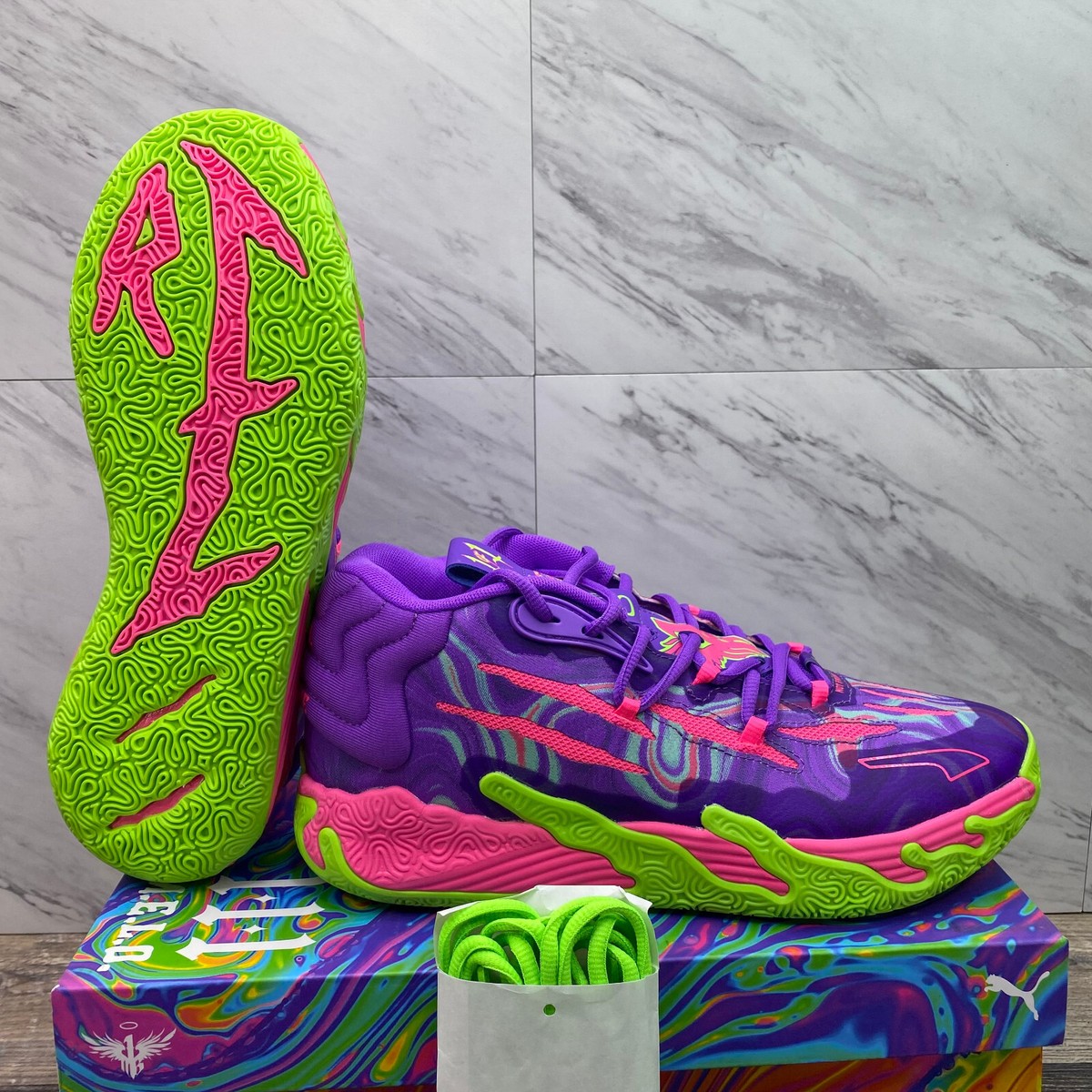 Puma MB.03 Lamelo Ball Basketball Sneakers 'Toxic' 378916-01 Mens