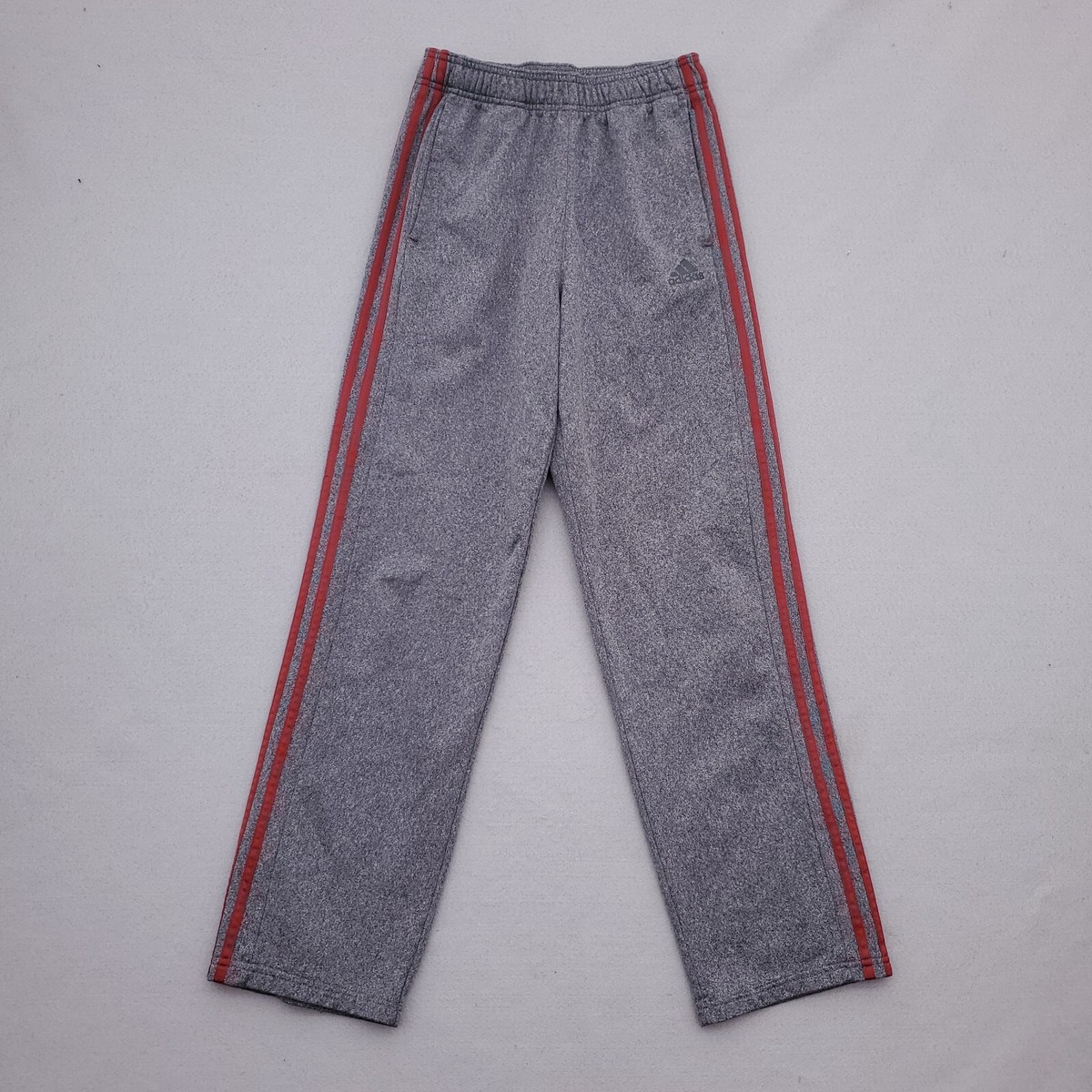 Adidas Track Pants Mens Small Gray Maroon Stripes Joggers Y2K