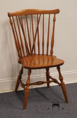 ETHAN ALLEN Heirloom Nutmeg Maple Fiddleback Windsor Dining Side