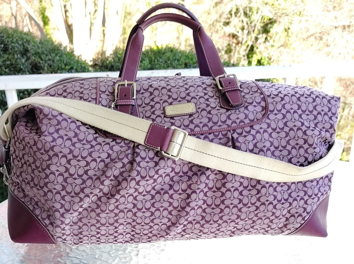 Coach F77154 Vintage XL Voyage Purple Signature C Canvas w