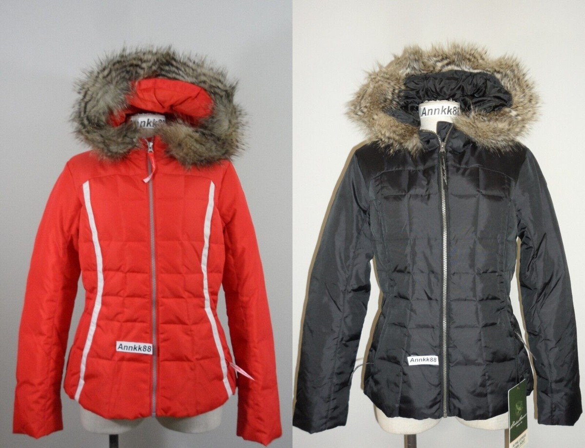 NWT Eddie Bauer Womens 550 FP Alpine-Express Down Jacket Faux Fur