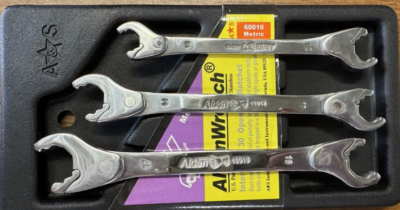 ALDEN WRENCH 3pce Open End Ratchet Set Metric (Double Head) 10