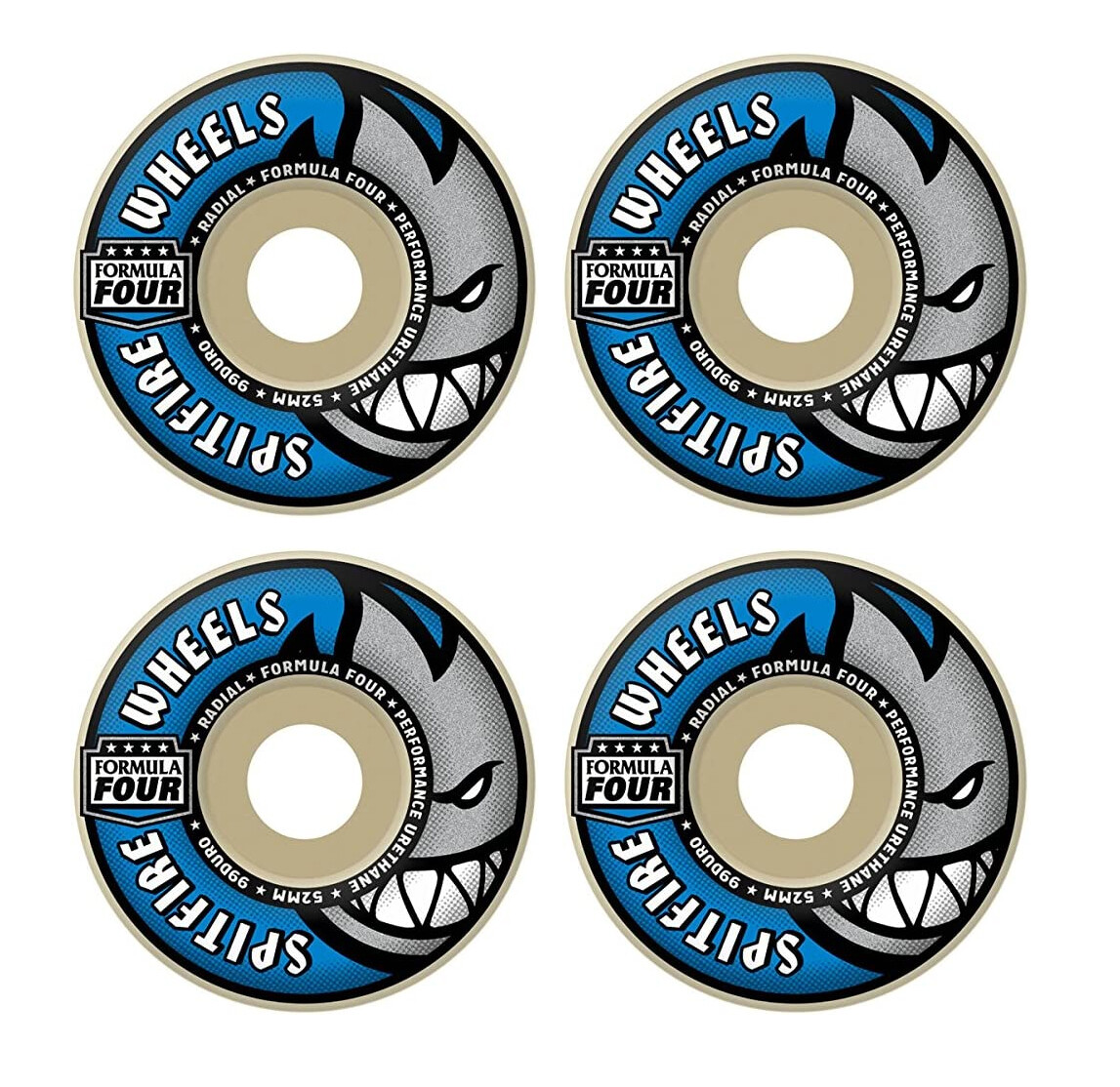 Spitfire Skateboard Wheels 52mm F4 99A Radial Formula Four | eBay