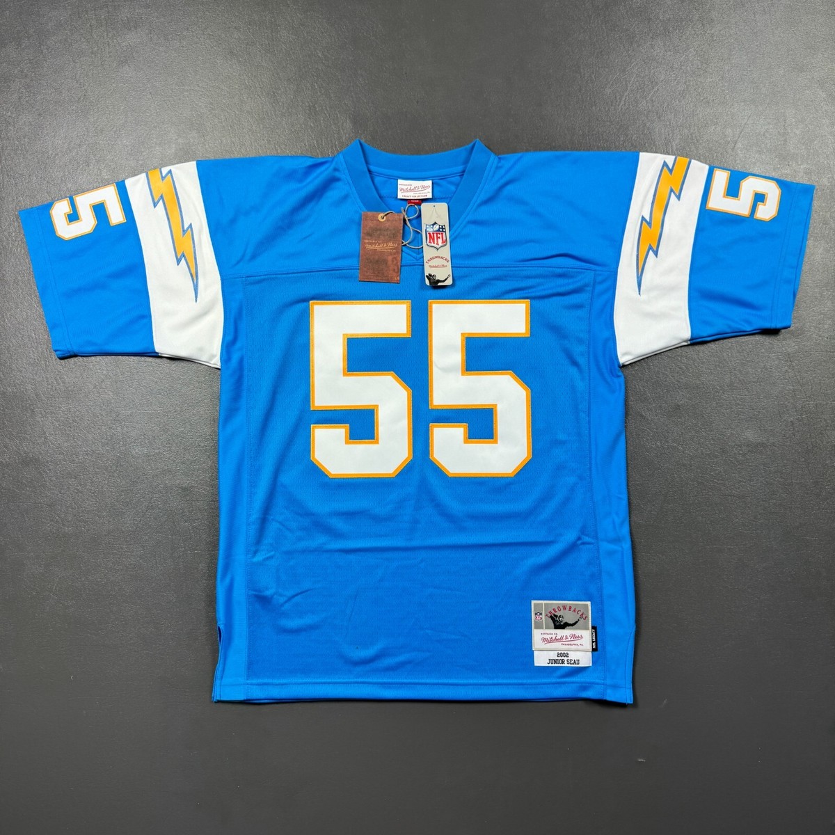 100% Authentic Junior Seau Mitchell & Ness 2002 Chargers Jersey