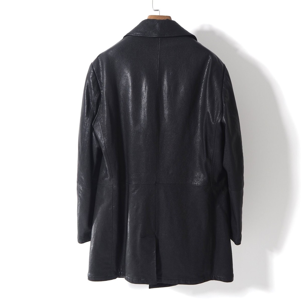 Giorgio Armani Goat Leather Jacket Coat Black Size 50 Italy | eBay