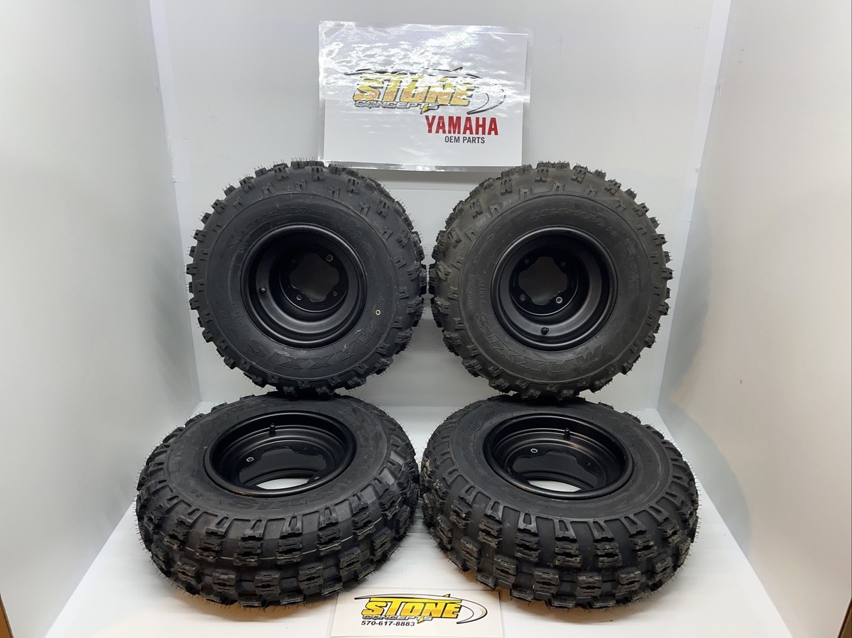 FRONT/REAR WHEELS/MAXXIS RADIAL MS TIRES YAMAHA STOCK RAPTOR 350