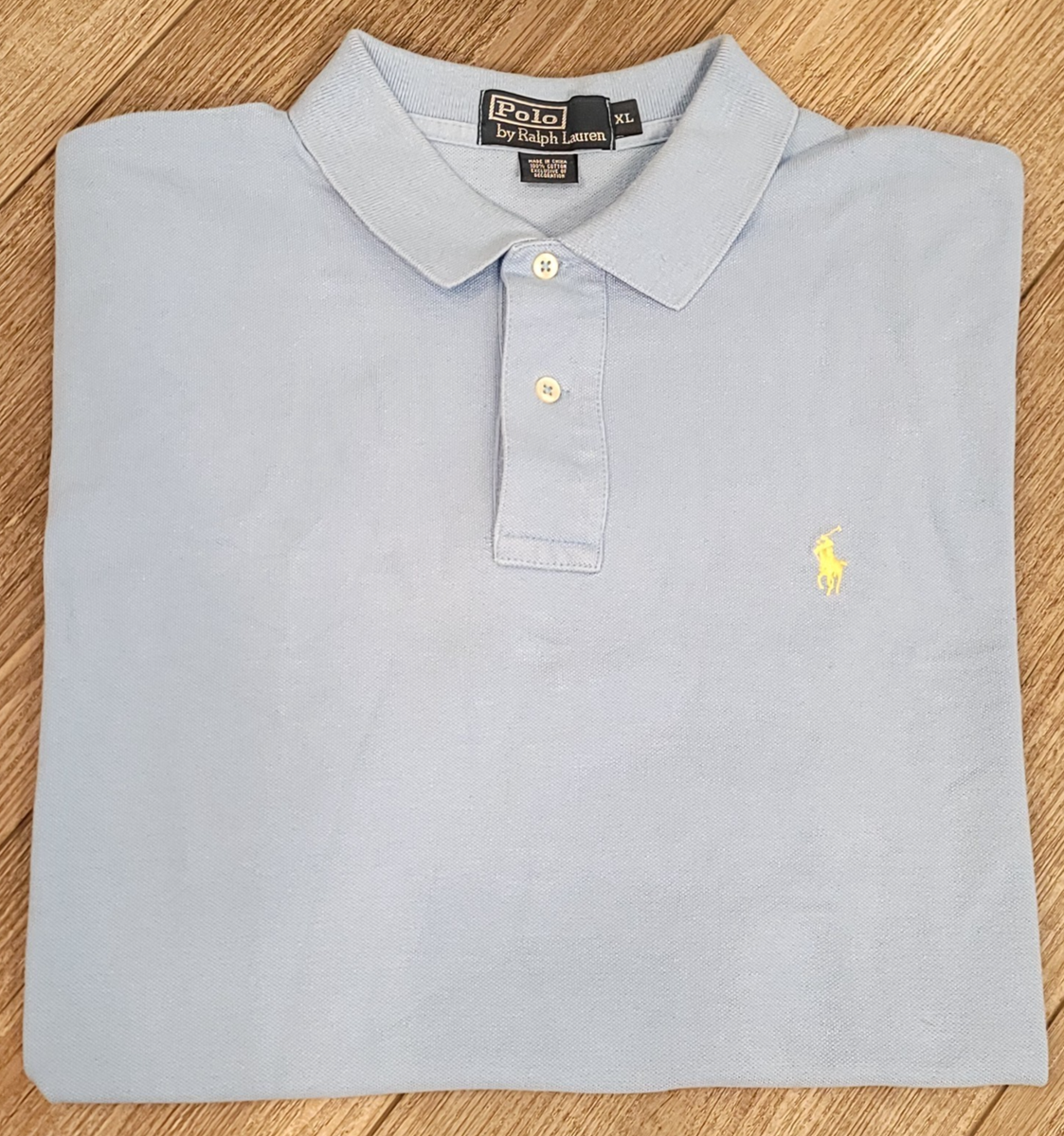 Polo Ralph Lauren Polo Shirt Knit Cotton Light Blue / Yellow Pony