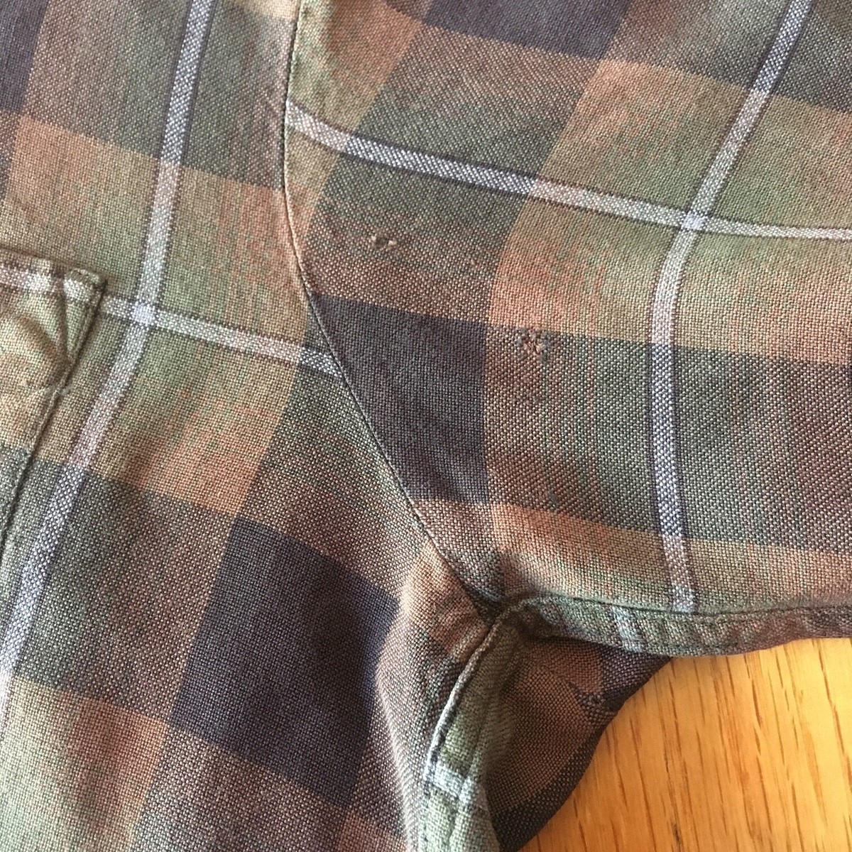 vtg MACY'S Kempton shadow plaid Shirt 1950-60s Rayon Rockabilly