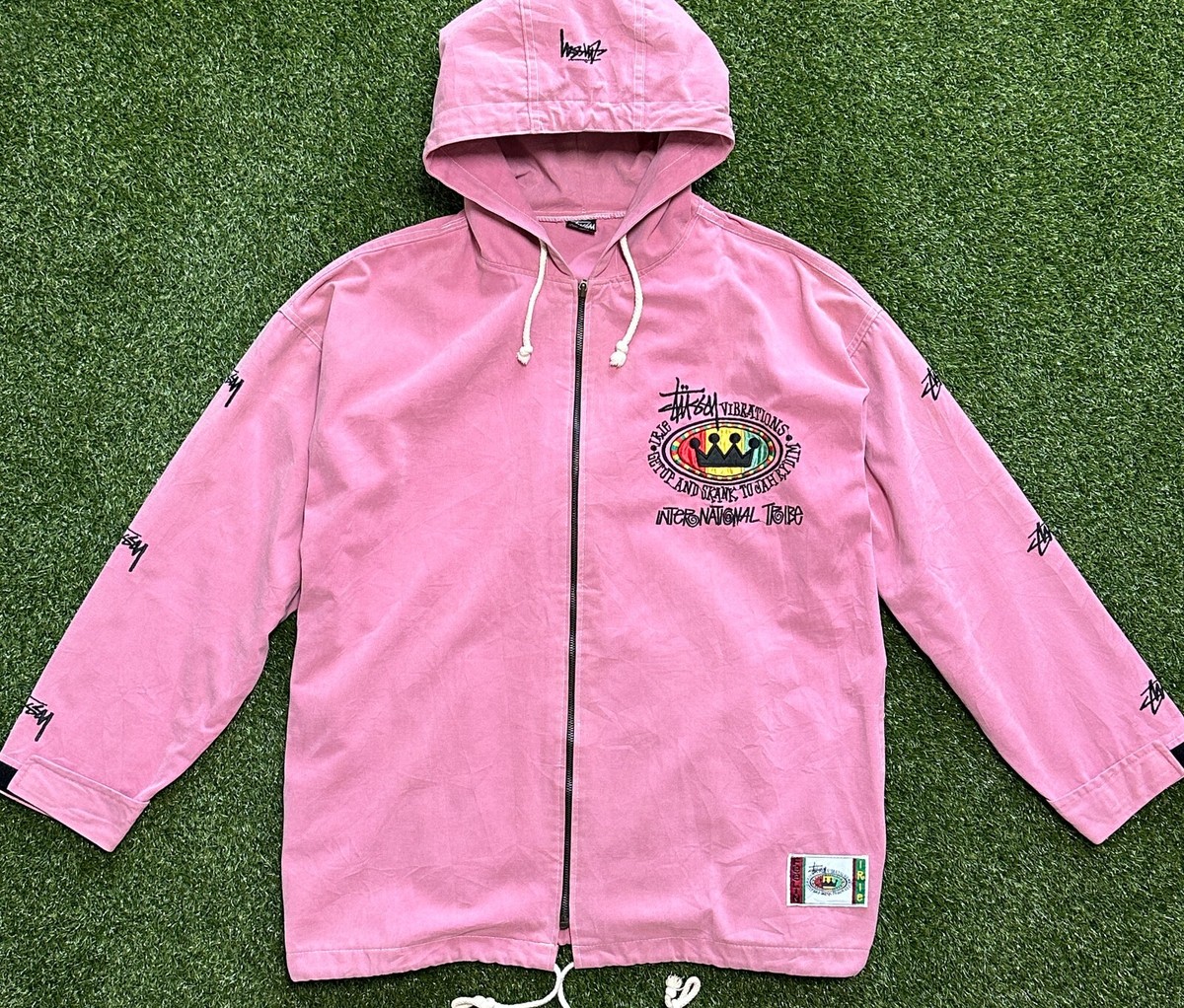 80s Vintage Rare Stussy Irie Rasta Roots Vibrations Tribe Hooded