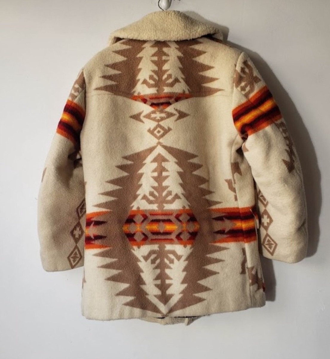 Vintage 70s Pendleton Chief Joseph Harding Aztec Wool Coat